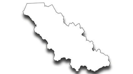 Fototapeta premium Empty outline map of Ontario, Canada in white on a transparent background.