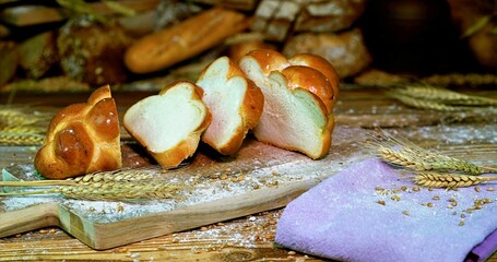 Morning Glow Enhances Bread And Soft Fabrics, Early Morning Rays Shine Over Bread And Delicate Linens