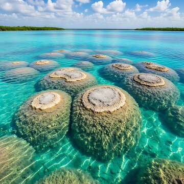 Thrombolites in Hamelin Pool, Western Australia - Ancient Living Rocks.