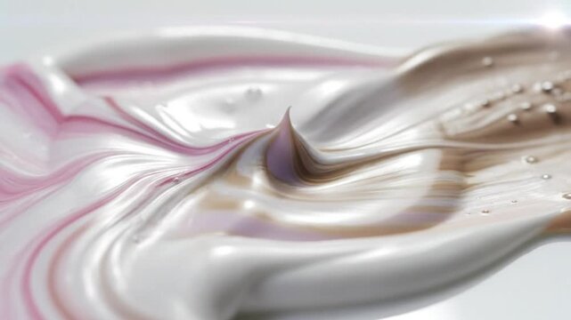 Luxurious swirled cosmetic cream with multiple color pigments for beauty product advertising close up
