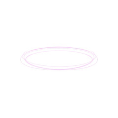 Glowing pink neon ellipse ring frame. Transparent PNG light circle overlay for sci-fi UI, banners, posters, and futuristic designs.