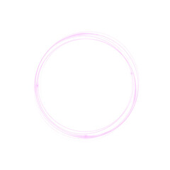 Bright pink neon circular ring frame with glowing strokes. Transparent PNG overlay for social media, logos, tech UI, and futuristic layouts.