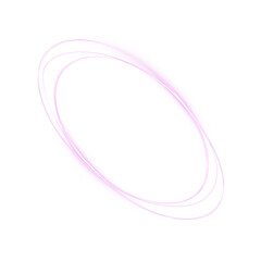Dynamic pink neon orbit ring with glowing particles and light trails. Transparent PNG overlay for futuristic interfaces, space themes, and motion graphics.