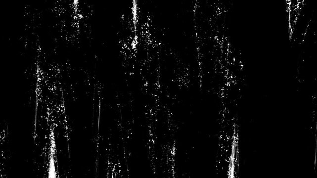 黒い木炭で画面いっぱいを縦方向に塗り潰した黒塗りのペイント素材。かすれた手書きのグランジテクスチャの4Kループアニメーション。アートワークやプロモーションに適したレトロでビンテージな印象の映像素材