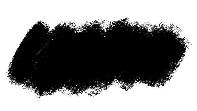 黒い木炭で斜めに塗り潰した黒塗りのペイント素材。かすれた手書きのグランジテクスチャの4Kループアニメーション。アートワークやプロモーションに適したレトロでビンテージな印象の映像素材
