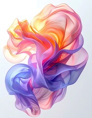 Obraz premium Surreal abstract shapes resembling flowing liquids, pastel tone, smooth transitions
