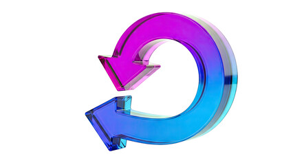 3D Rendering of a Circular Arrow Symbol with Gradient Colors