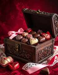 大人バレンタイン宝箱チョコ背景