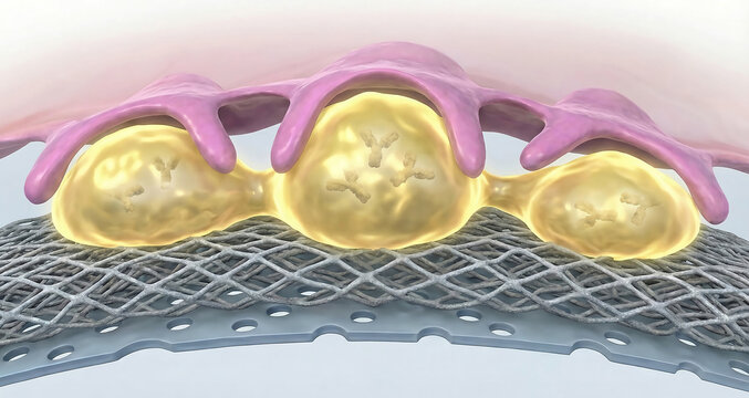 3D Diagram of Subepithelial Immune Complex Deposition: Glomerular Basement Membrane & Podocyte Humps