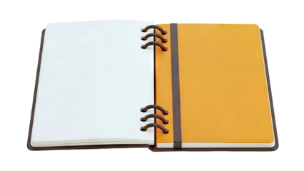 Open Ring Binder Notebook with Orange and Cream Pages