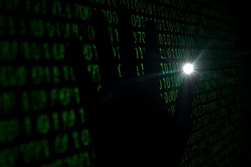 Generative AI Digital Data Stream Featuring Zeroes and Ones