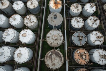 Generative AI Industrial Storage Tanks with Complex Pipe Network System