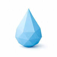 Geometric Raindrop: A stunning, artistic rendering of a raindrop, rendered as a multifaceted geometric form, symbolizing purity and the essence of water.