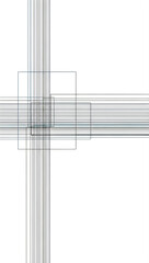 Fototapeta premium Geometric lines forming abstract cross shape on white