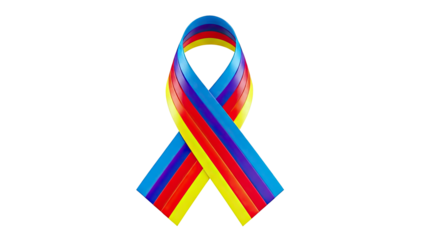 Multi-colored awareness ribbon
