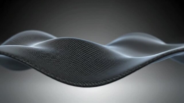 Abstract flowing wave of woven carbon fiber material with subtle light reflections, motion