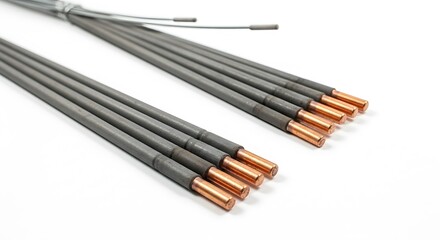 Exposed Copper Wire Ends with Gray Insulation.