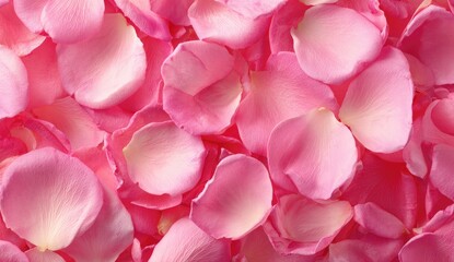Soft pink rose petals densely layered