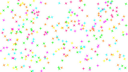Colorful Star Confetti on White Background, Abstract Pattern