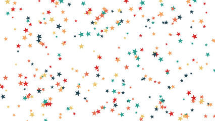 Fototapeta premium Colorful Star Confetti Bursting on White Background