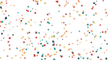 Festive Starfall Background with Colorful Stars and White Space