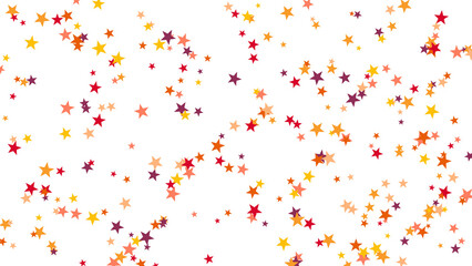 Obraz premium Scattered Autumn Stars Background on White, Festive Celebration