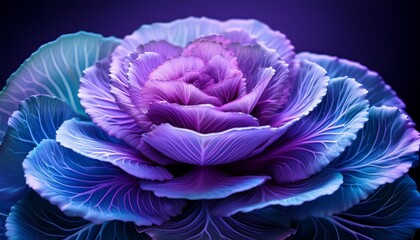 Vibrant Ornamental Purple And Blue Cabbage Flower