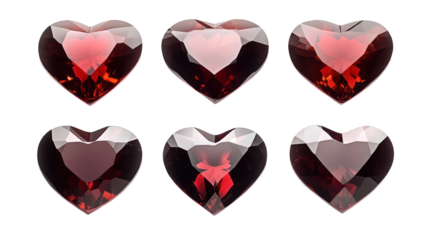 Valentine heart shapes on transparent background
