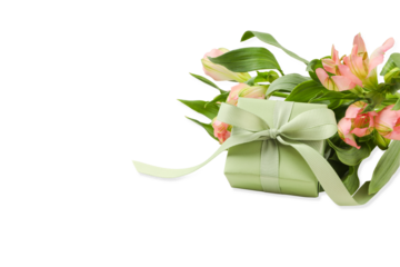 Spring flowers and a gift for Women's Day, isolated, PNG