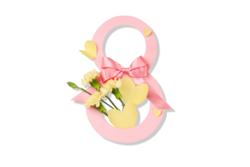 Bright floral design for Women's Day celebration, isolated, PNG