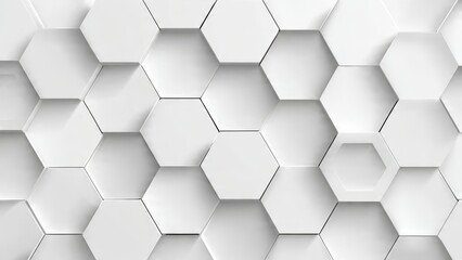 Fototapeta premium Abstract White Hexagonal Texture Background Pattern