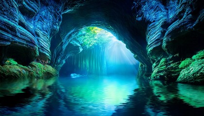 Bioluminescent Cave Fantasy