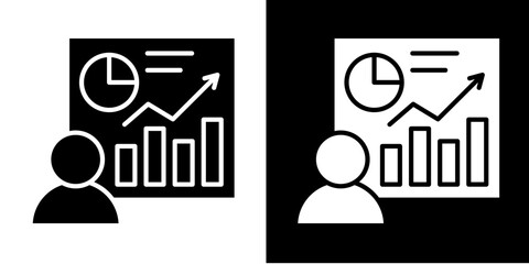 Data Analysis  Icon Set White Glyph Style Collection

