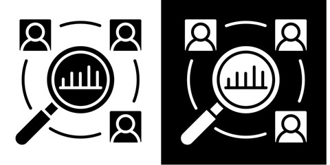 Competitive Analysis  Icon Set White Glyph Style Collection
