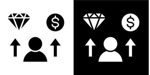 Value Proposition  Icon Set White Glyph Style Collection
