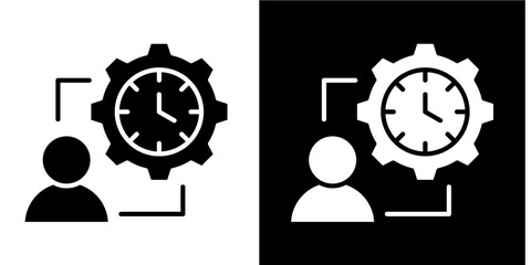 Time Management  Icon Set White Glyph Style Collection
