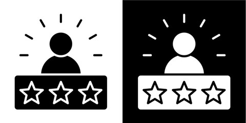 Client Satisfaction  Icon Set White Glyph Style Collection
