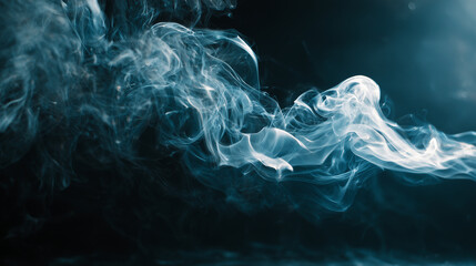 Obraz premium Ethereal Abstract Smoke Trails: Elegant Fluid Swirls and Cinematic Flowing Vapor on Dark Background