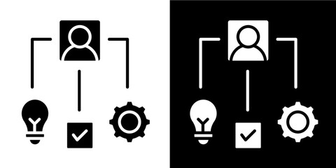 Strategy Framework  Icon Set White Glyph Style Collection
