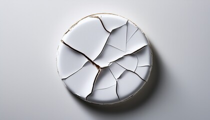 White Circle Sticker Cracked