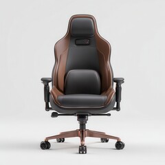 Luxury ergonomic gaming chair with futuristic LED-style edges isolated on a white background