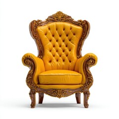 A luxury royal armchair isolated on a white background 