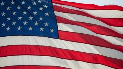 American flag waving in the wind, symbolizing freedom and patriotism on a clear day