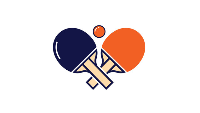 Ping pong paddles and ball icon.