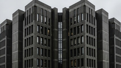 Obraz premium Compact grid exterior showcasing practical urban residential architecture