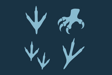 Obraz premium Assorted Animal Footprints Bird Raptor and Small Creature Tracks.