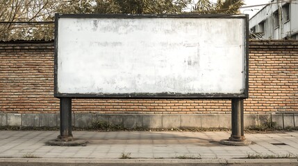 Blank billboards city for new advertisement commercial concept idea vintage background large LCD advertisement commercial at street road brick wall old retro vintage style urban city countryside