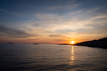 Fototapeta premium Sunset on the Adriatic Sea, Croatia.