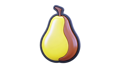 Stylized Two-Tone Pear Icon