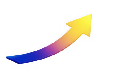 colorful arrow pointing upwards in gradient colors